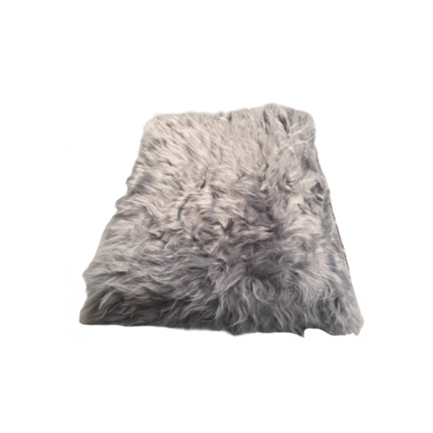 Angora tæppe grå med gummibagside 140 x 100